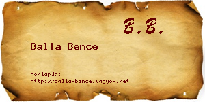 Balla Bence névjegykártya